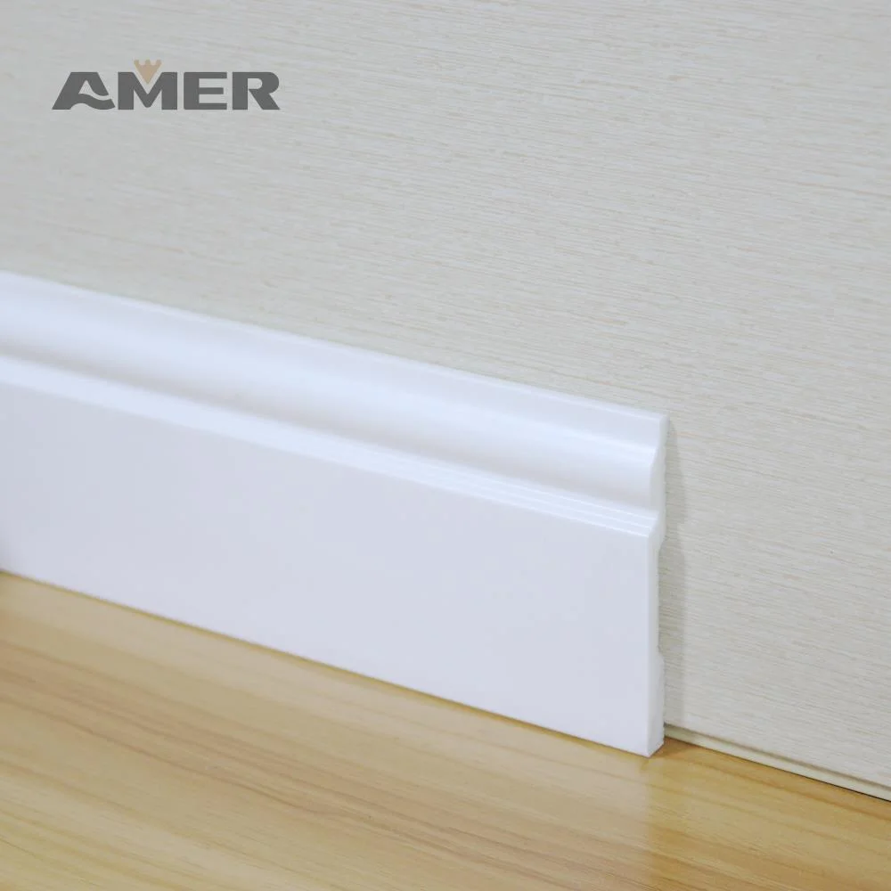 Rongke OEM Covers Wooden Polystyrene Flooring MDF Trim Square Baseboard MDF Moulding Fiber Skirting